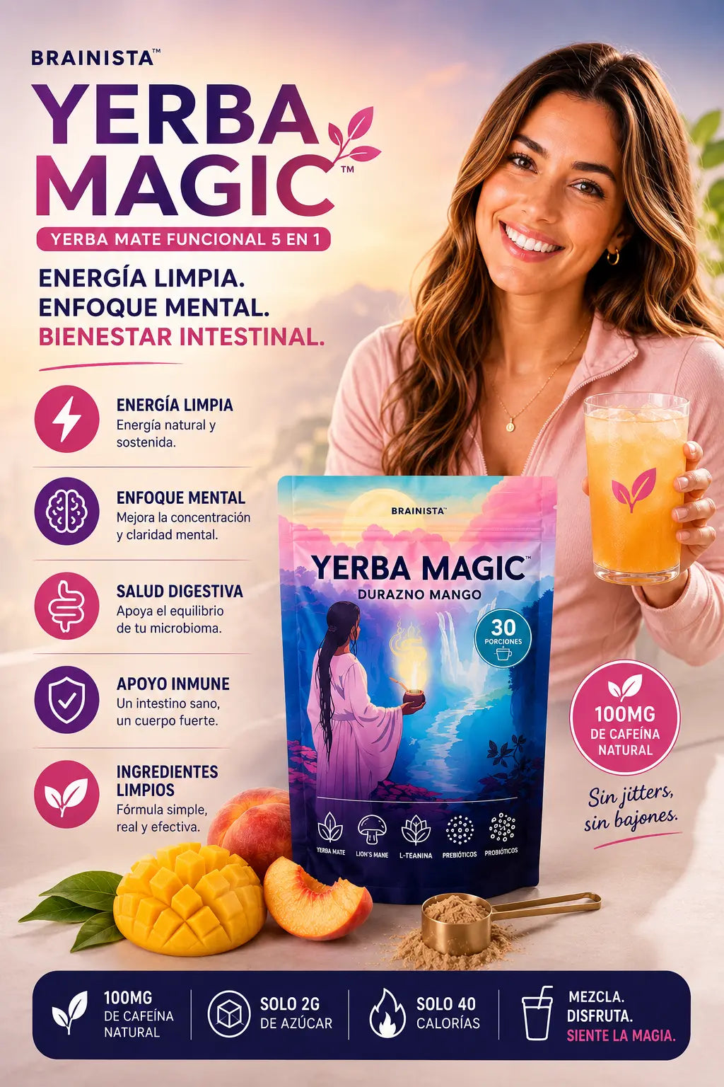 YERBA MAGIC® | Té Súper Instantáneo 5 en 1 – 30 porciones