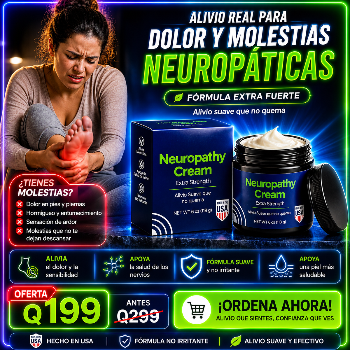 Neuropathy Cream — Alivio inmediato para el ardor y hormigueo